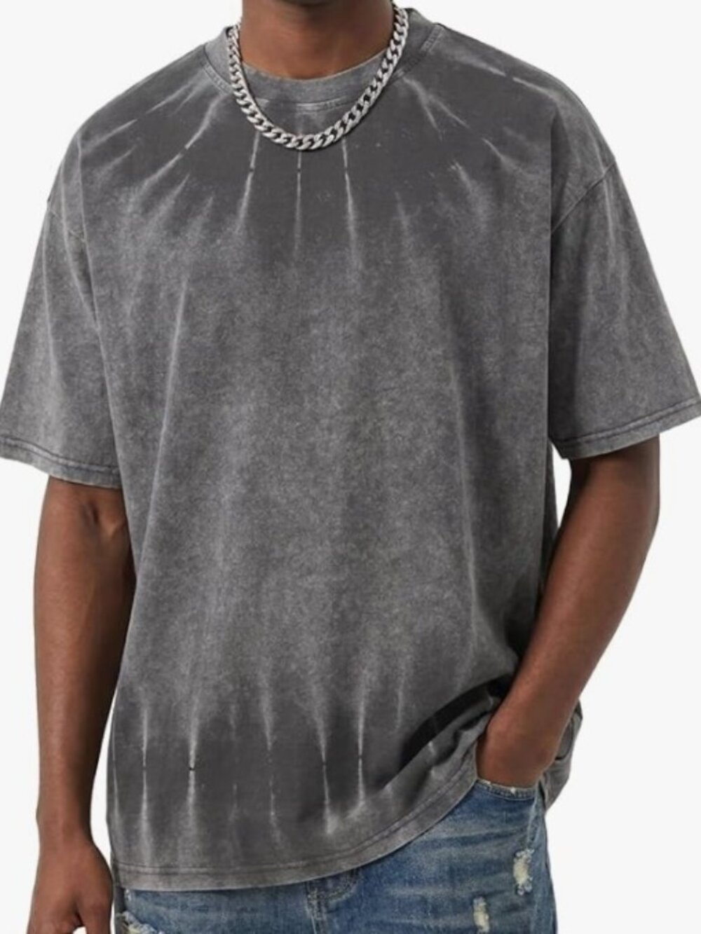NWT: Men's Acid Wash Tshirt (XXL) Gray 75% Cotton